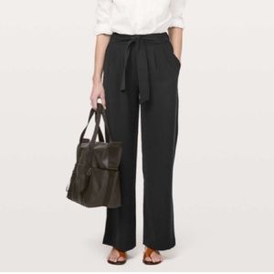 Lululemon Noir Tie High Waist Wide Leg Pants